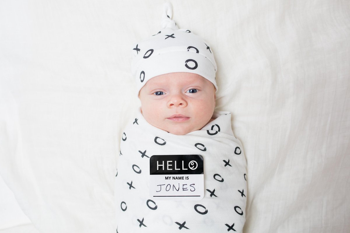 Goedkoopste Lulujo Hello World - Swaddle & Mutsje - Hugs & Kisses