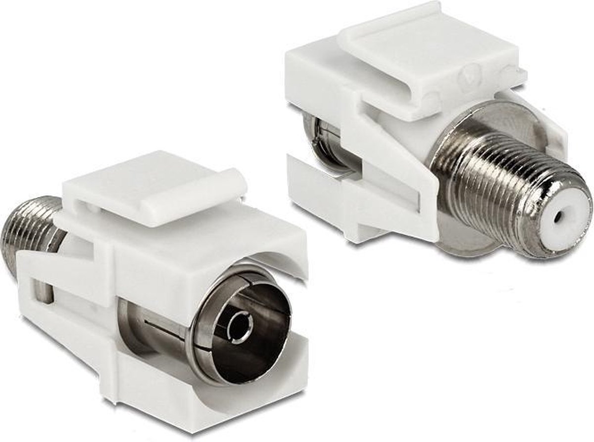 Keystone F-connector vrouwelijk - verzonken Coax vrouwelijk module wit