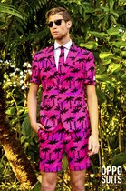 OppoSuits Tropicool - Mannen Zomer Kostuum - Roze - Feest - Maat 60