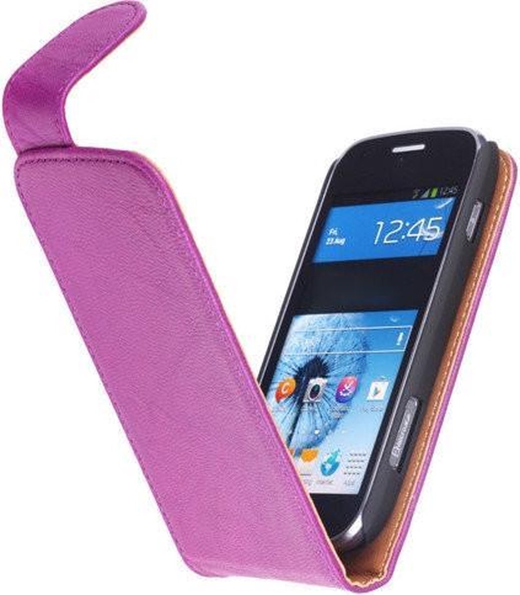Polar Echt Lederen Lila Samsung Galaxy S4 mini Flipcase Hoesje