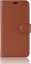 Shop4 - Sony Xperia XZ2 Premium Hoesje - Wallet Case Lychee Bruin