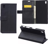 Litchi Cover wallet hoesje Huawei Y6 1 (eerste generatie) zwart