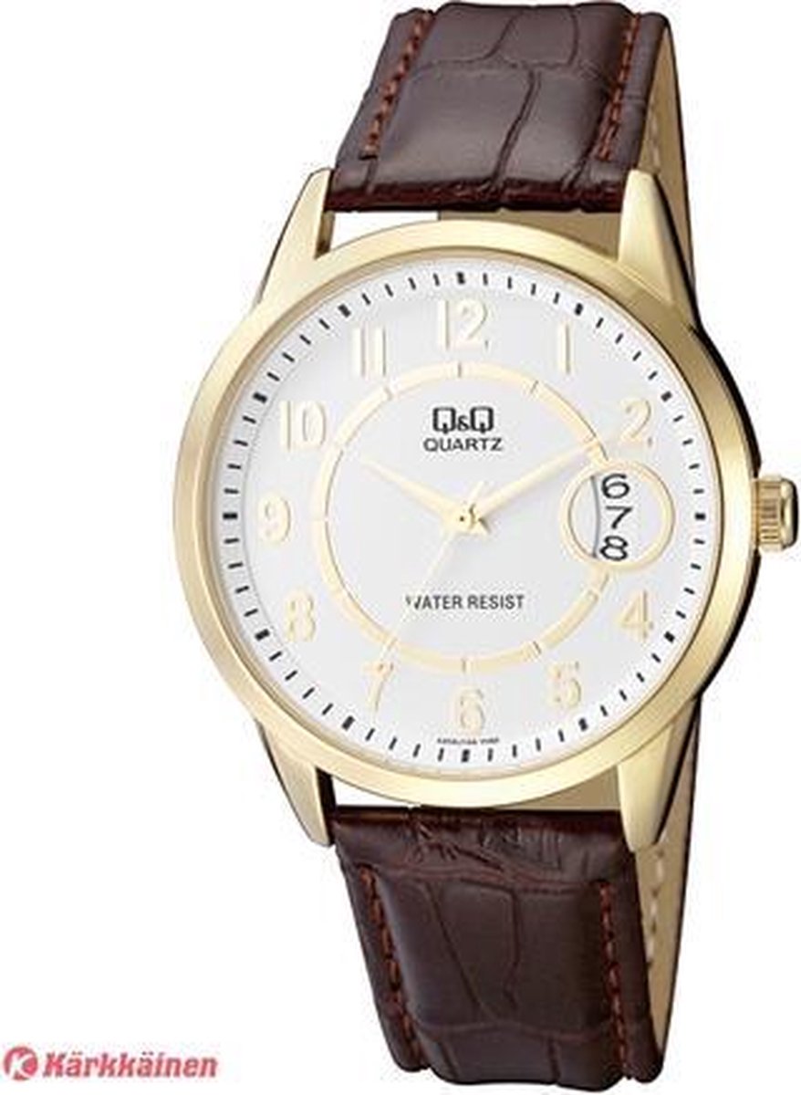 Prachtige bruine mannen horloge QQ met datum A456J104Y