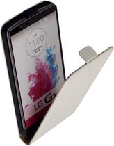 Lelycase Lederen Flip Case Cover Hoesje LG G3 S / G3 Mini Wit