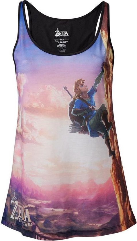 Zelda Breath of the Wild - All over Link climbing Female Top - L