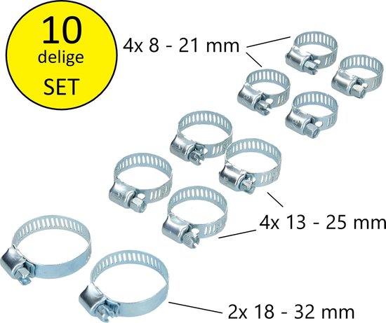 10 pièces collier de serrage ensemble 3 tailles collier de serrage ensemble pour  tuyau... | bol.com
