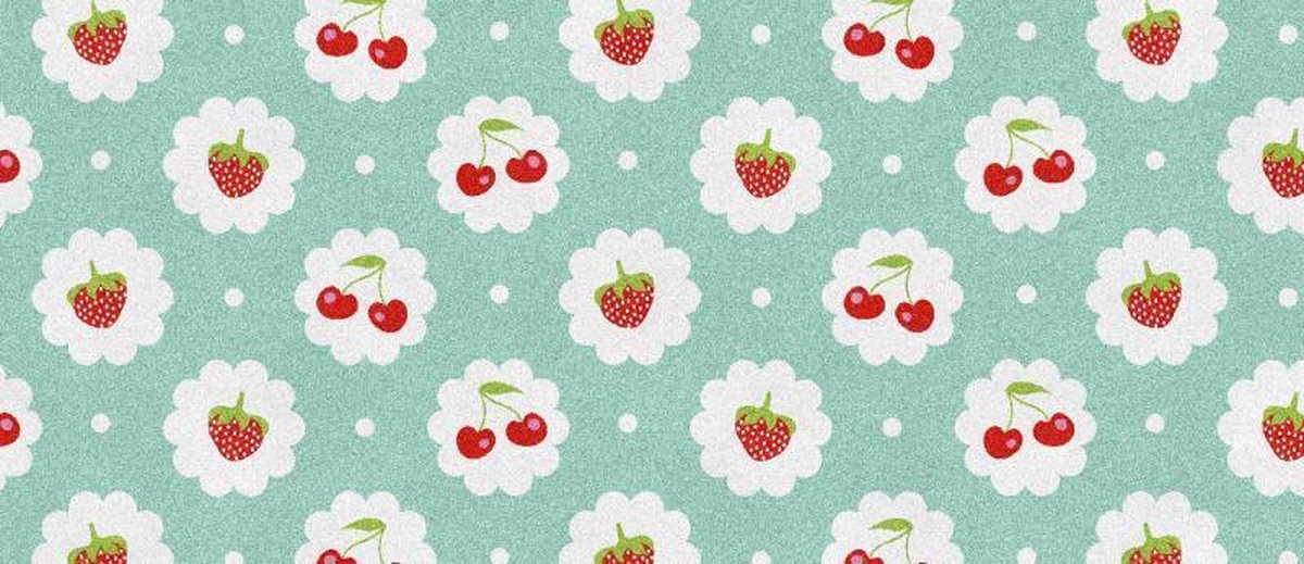 Kinder Vloerkleed Tapijt Mat kinderkamer Aardbei Kers - Wasbaar- Antislip - 150 x 65 cm