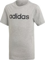 adidas Youth Boys Essentials Linear Slim T-shirt Junior  Sportshirt - Maat 140  - Unisex - grijs/zwart