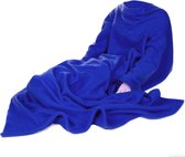 Fleece Deken met Mouwen Voor Volwassenen - 137x180cm - Superzachte Wasbare Warmtedeken Fleece - 1 Persoons - Blauw