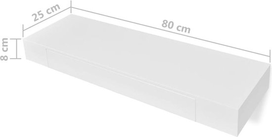 Wandplanken zwevend met lades 2 st 80 cm wit | bol.com