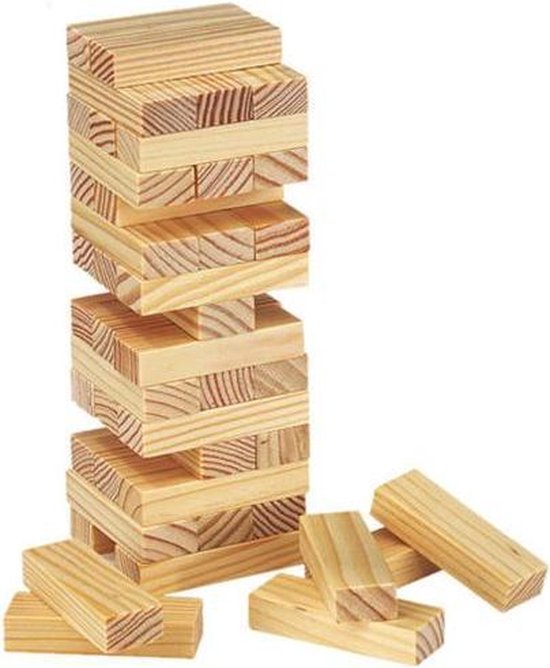 57 Delige Houten Stapel SpelBlokkenspel Toren Stapeltoren Stapelspel Blokkentoren... bol