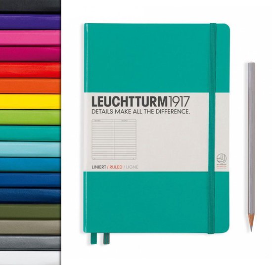 Leuchtturm notitieboek • pocket 9cm x15 cm • lijn • Pacific Blauwgroen - Notebook - 4004117551956