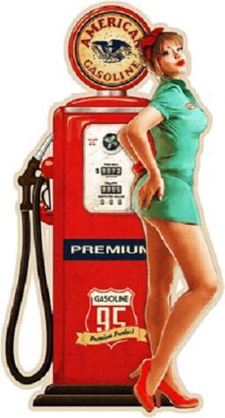 Wandbord - American Gasoline Pomp pin-up