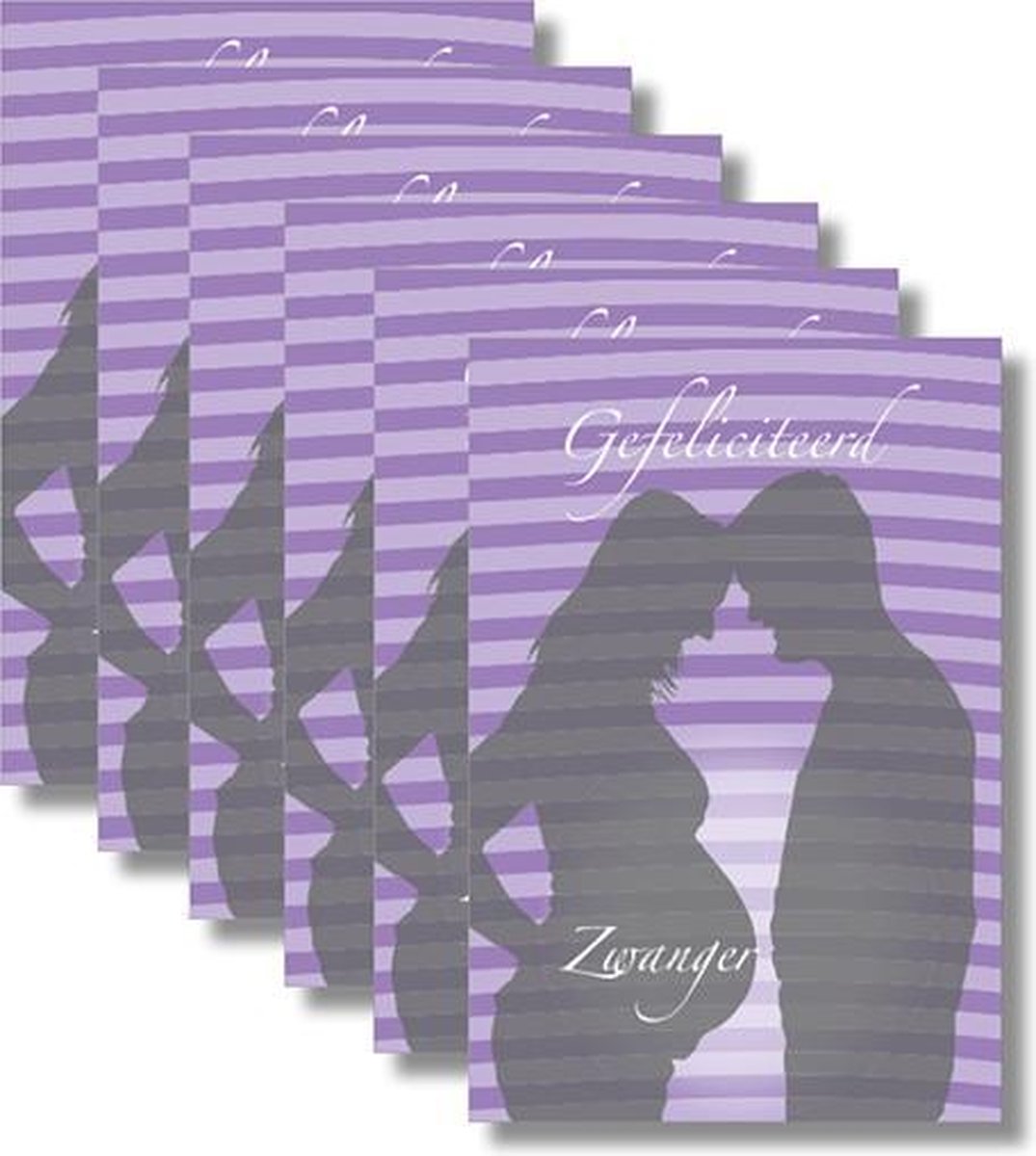 6x dubbele wenskaart met envelop - Geboorte - 11,5 x 17 cm