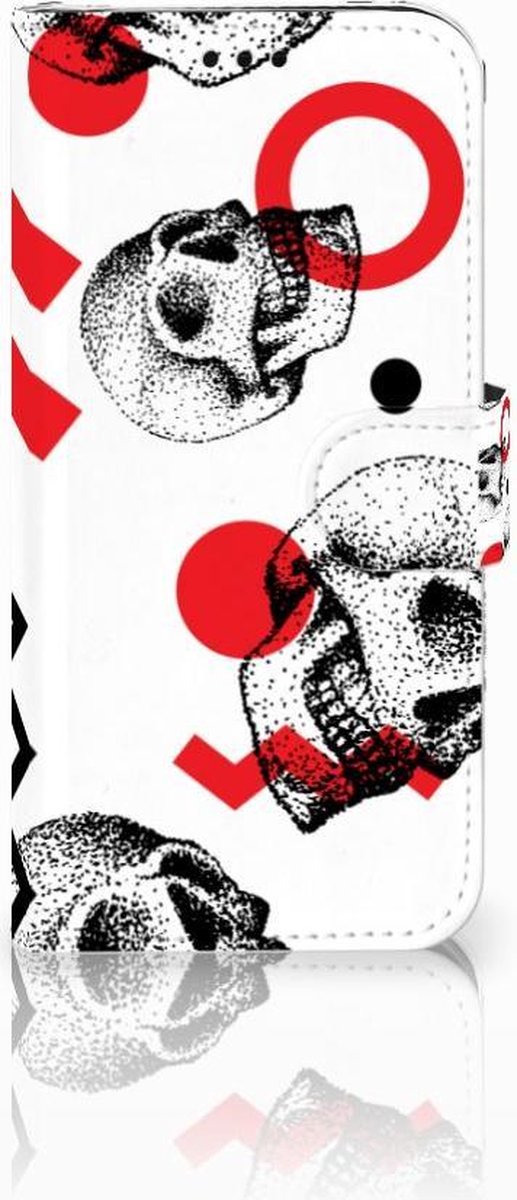 Telefoonhoesje met Naam Samsung Galaxy J5 2017 Skull Red