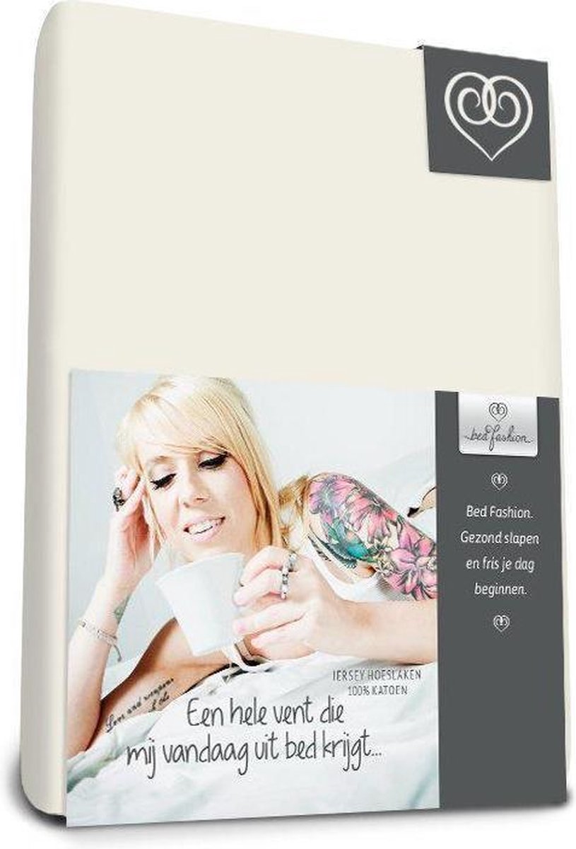 Bed-fashion jersey hoeslaken Creme - 90 x 200 cm - Beige