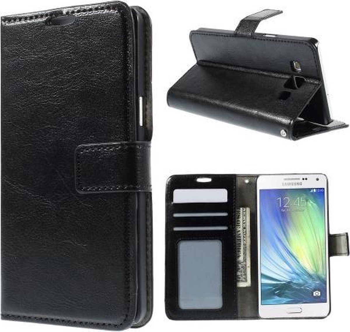 Cyclone wallet hoesje Samsung Galaxy A3 2015 zwart