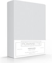Romanette Hoeslaken Katoen Lichtgrijs-90 x 220 cm