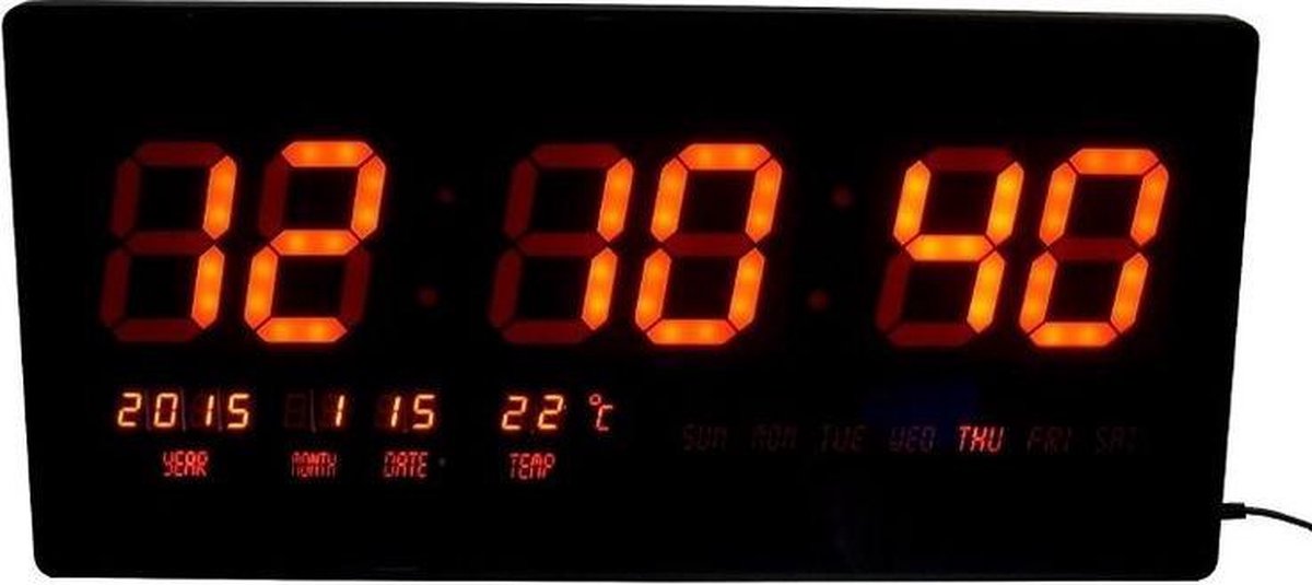 Digitale LED Klok met seconden teller , datum , temperatuur , dag en tijd  weergave | bol.com