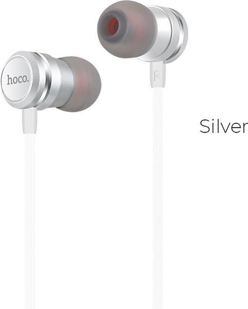 Hoco M16 Ling sound metal universal earphone with mic Silver