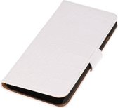 Croco Bookstyle Hoes voor LG Optimus G Pro E980 Wit