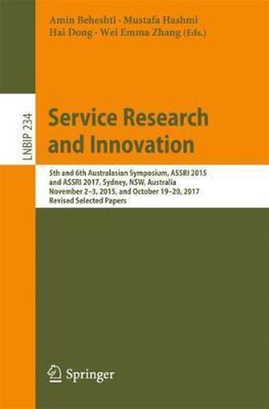 Service Research and Innovation 9783319765860 Boeken Service Research and Innovation 9783319765860 Boeken