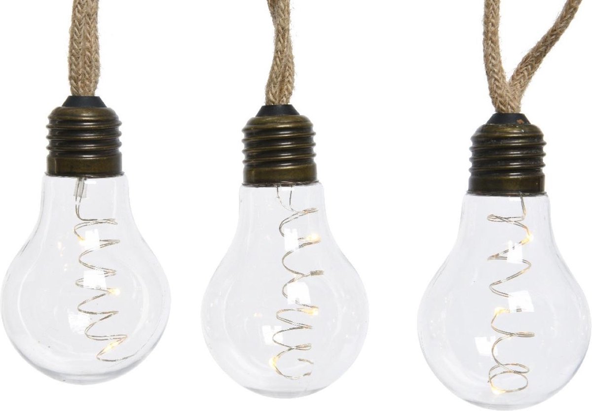 vooroordeel kant koken Decoverlichting hennep touw met fitting 10 Lamps | bol.com