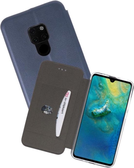 Slim Folio Case - Book Case Telefoonhoesje - Folio Flip Hoesje - Geschikt voor Huawei Mate 20 - Navy