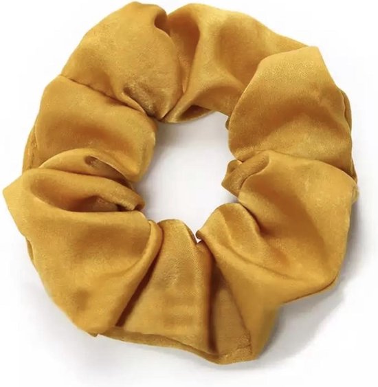 Scrunchie collarskopen.nl - Cravate cheveux en soie ocre jaune - Chouchous