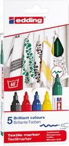 Textiel marker edding 4500, Assorti à 5 stuks