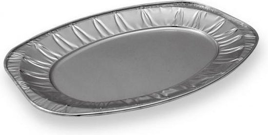 VOORDEELPAK: 5 Pakjes van Ovale dienblad uit aluminium - verpakking van 2  voedsel schotels | bol.com