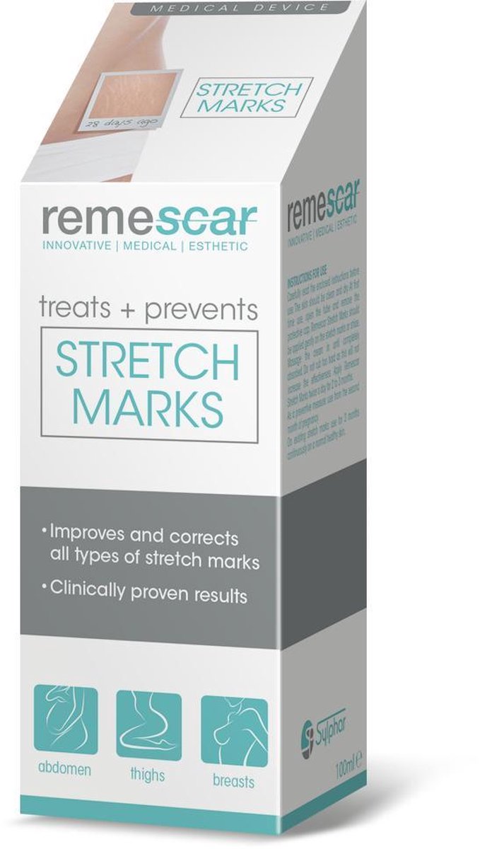 Remescar - Behandeling van striemen - Crème voor littekens van striemen - Klinisch bewezen preventie van striemen - op basis van silicone
