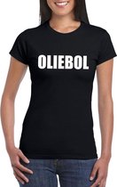 Foute oud en nieuw t-shirt oliebol zwart voor dames XS