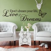 Muursticker tekst 'Live your dreams' 57x15