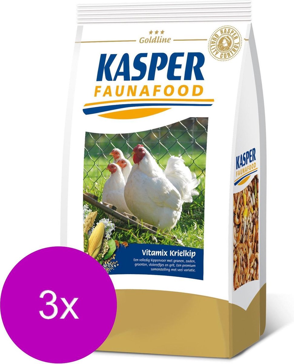 Kasper Faunafood Vitamix Krielkip - Kippenvoer - 3 x 3 kg