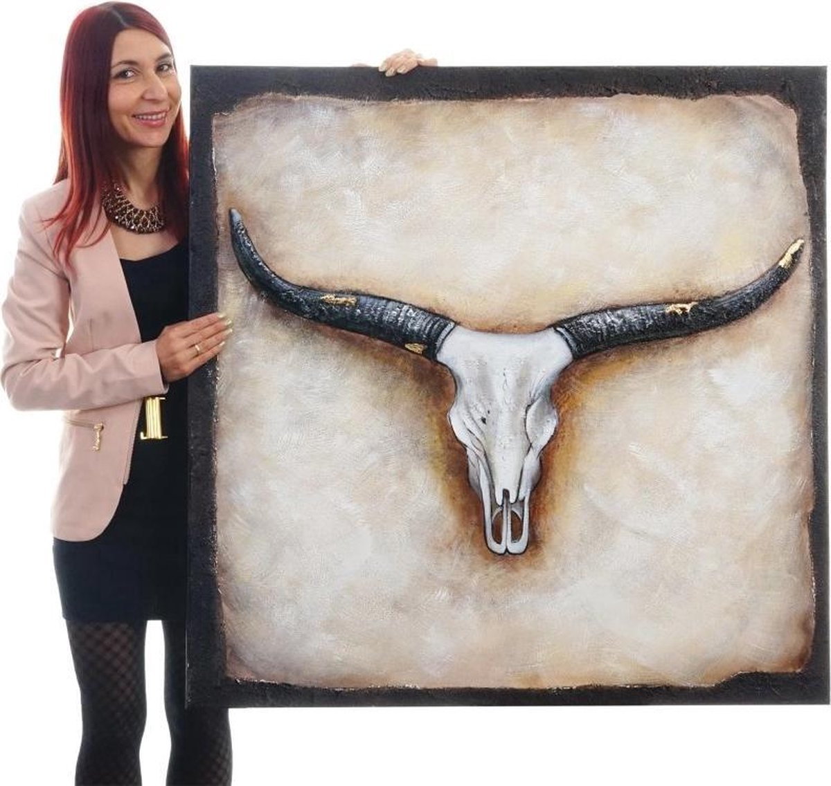 Handgeschilderde Olieverf schilderij Stier 2