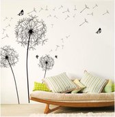 Mooie Paardenbloemen met Vlinders Design Muursticker | 135x132cm |