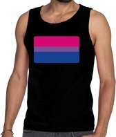 Bi vlag gay pride tanktop/mouwloos shirt zwart voor heren XL