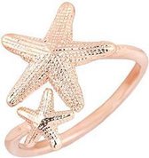 24/7 Jewelry Collection Zeester Ring Verstelbaar - Zeesterren - Verstelbare Ring - Róse Goudkleurig