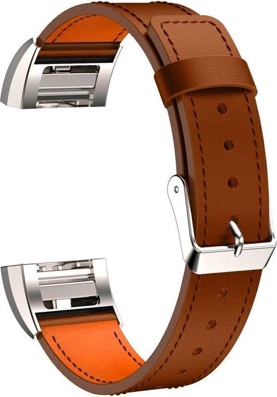 Lederen armband voor Fitbit Charge 2 - bruin | bol.com