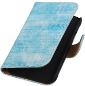 Hagedis Bookstyle Wallet Case Hoesje voor Galaxy Xcover 3 G388F Turquoise