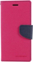 Mercury Goospery - Geschikt voor - iPhone X Hoesje - Wallet Case Canvas Roze