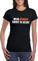 Mijn oranje shirt is gejat t-shirt zwart dames - Oranje Koningsdag/ Holland supporter kleding XS