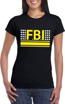 Politie FBI logo zwart t-shirt voor dames - Geheim agent verkleedkleding XS