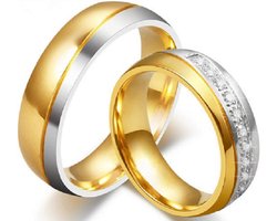 Jonline Prachtige Ringen voor hem en haar|Trouwringen|Vriendschapsringen| Goud Zilver Kleur|Zirkonia