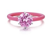 Colori 4 RNG00002 Siliconen Ring met Steen - Zirkonia 10 mm - One-Size - Roze