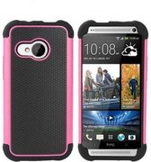 HTC One Mini 2 (M8) Hard Case Cover Zwart Fuchsia