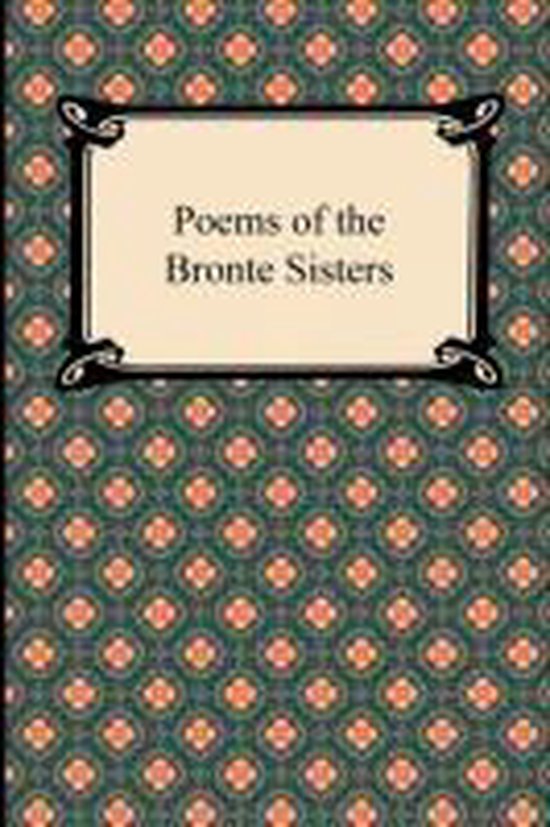 Livre intitulé 'Poems of the Bronte Sisters' sur une couverture à motifs verts et orange.