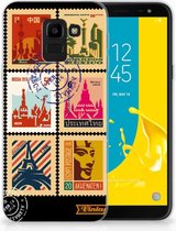 Geschikt voor Samsung Galaxy J6 2018 Uniek TPU Hoesje Postzegels