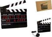 Filmklapper - Klok - Hout - 22x4 cm - Zwart
